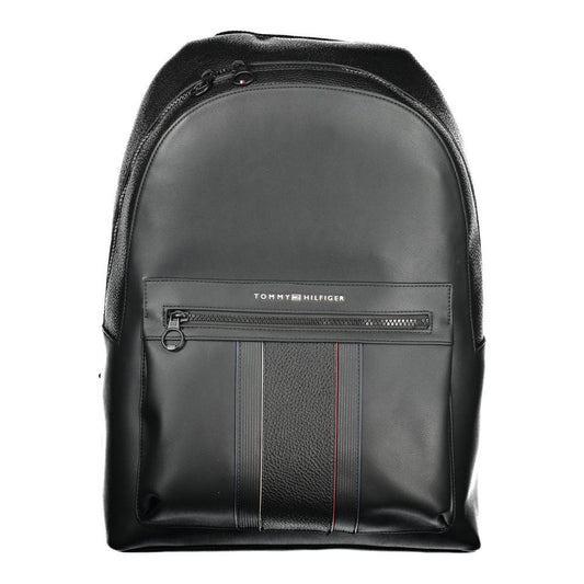 Tommy Hilfiger Black Polyester Men Backpack