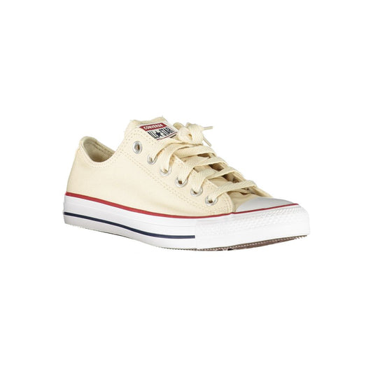 Converse beige cotton women’s sneaker with logo, featuring classic lace design and stylish beige tones for trendy streetwear.