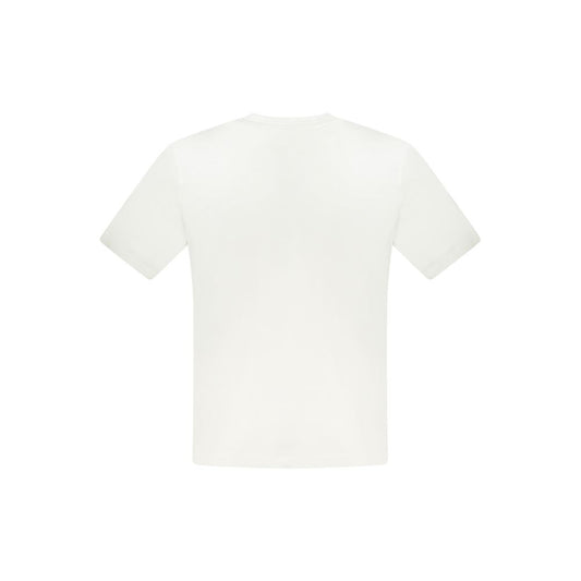 North Sails white cotton men's T-shirt, back view, showcasing minimalist design and quality fabric for casual style.
