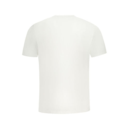 Back view of North Sails white cotton men's T-shirt showcasing quality and style, perfect for casual wear.