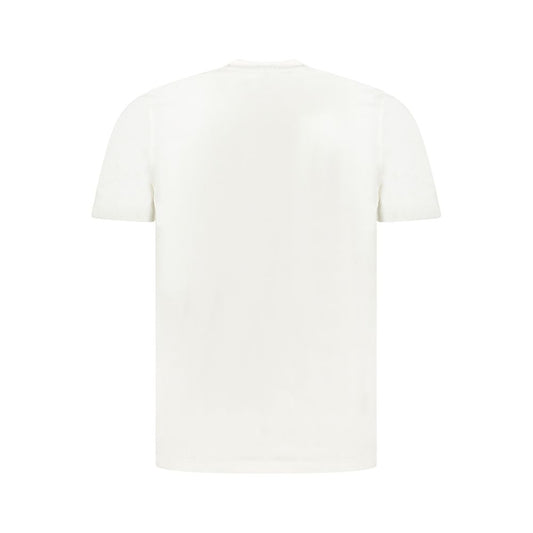 Back view of North Sails white cotton men's T-shirt, showcasing nautical-inspired design with logo print. Comfortable casual wear.