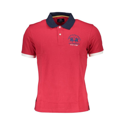 La Martina Red Cotton Men Polo