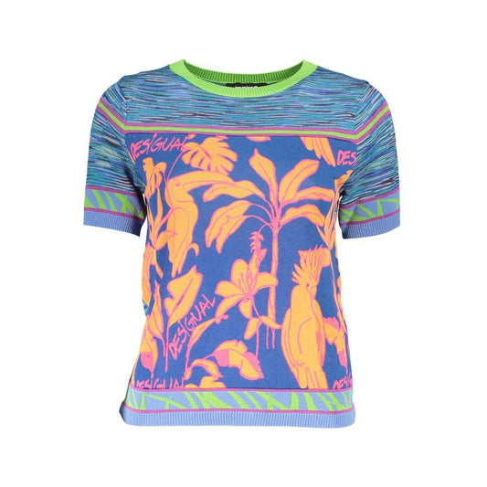 Desigual Light Blue Cotton Women Sweater