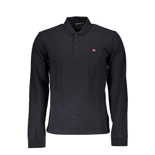 Napapijri Black Cotton Men Polo Shirt NA-25098-S