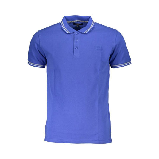 Cavalli Class Blue Cotton Men Polo Shirt