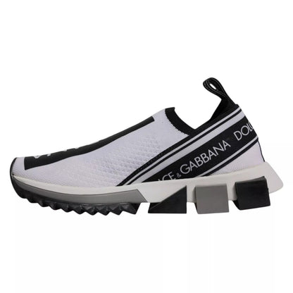 Dolce & Gabbana White Black Slip On Sorrento Sneakers Shoes