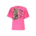 Cavalli Class Pink Cotton Women Top CA-37077-XS