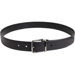 Dolce & Gabbana Black Classic Calf Leather Silver Buckle Belt BEL9435-85