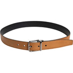 Dolce & Gabbana Brown Classic Calf Leather Silver Buckle Belt BEL9436-85