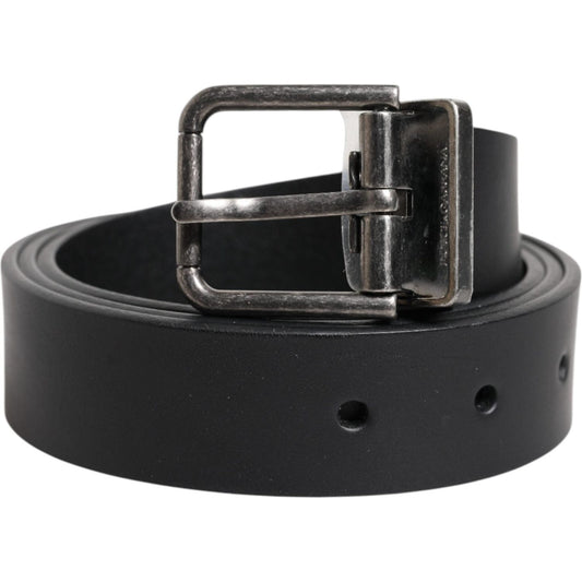 Dolce & Gabbana Black Classic Leather Metal Buckle Belt BEL9437-95