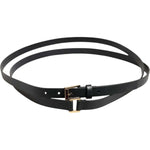 Dolce & Gabbana Black Double Strap Leather Gold Buckle Belt BEL9450-105