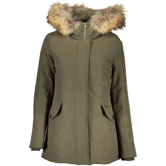 Woolrich Green Cotton Jackets & Coat WO-24349-M