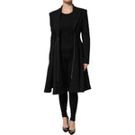 Les Hommes Black Polyester Single Breasted Trench Coat Jacket JKT41302-40