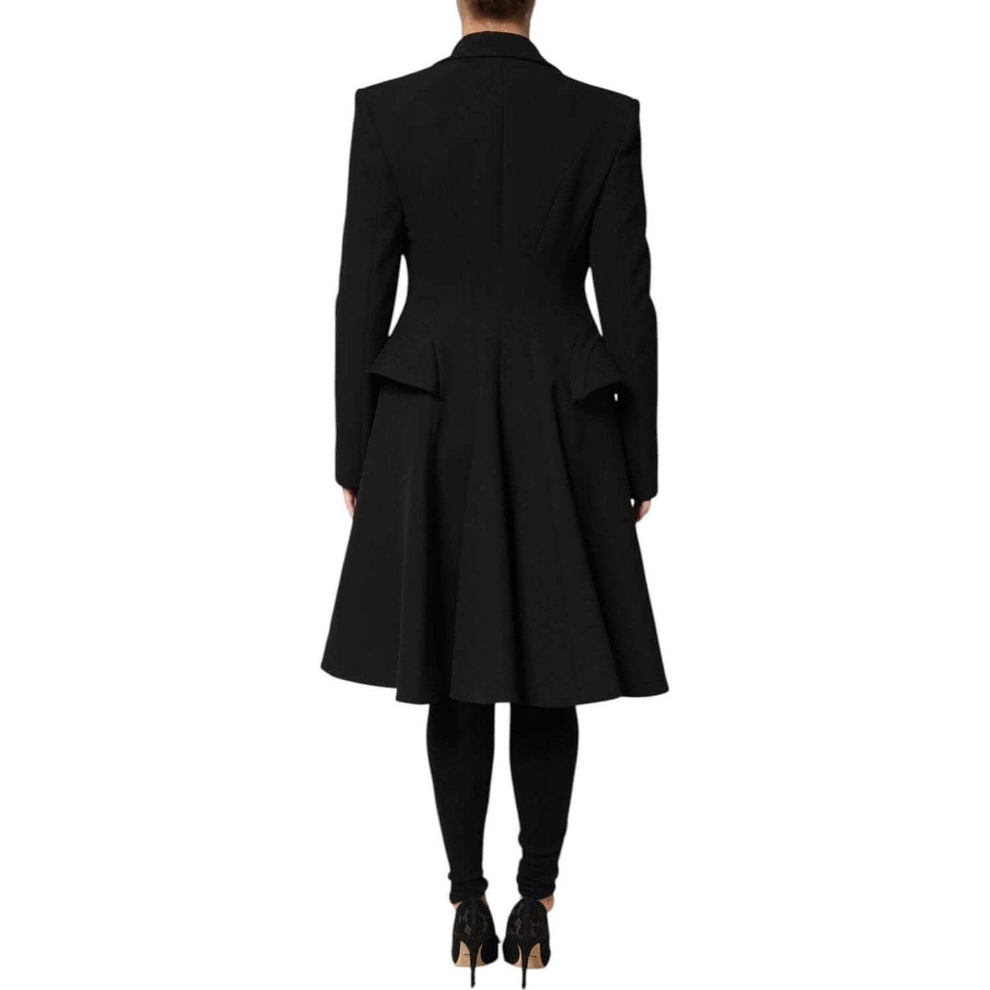 Les Hommes Black Polyester Single Breasted Trench Coat Jacket JKT41302-40