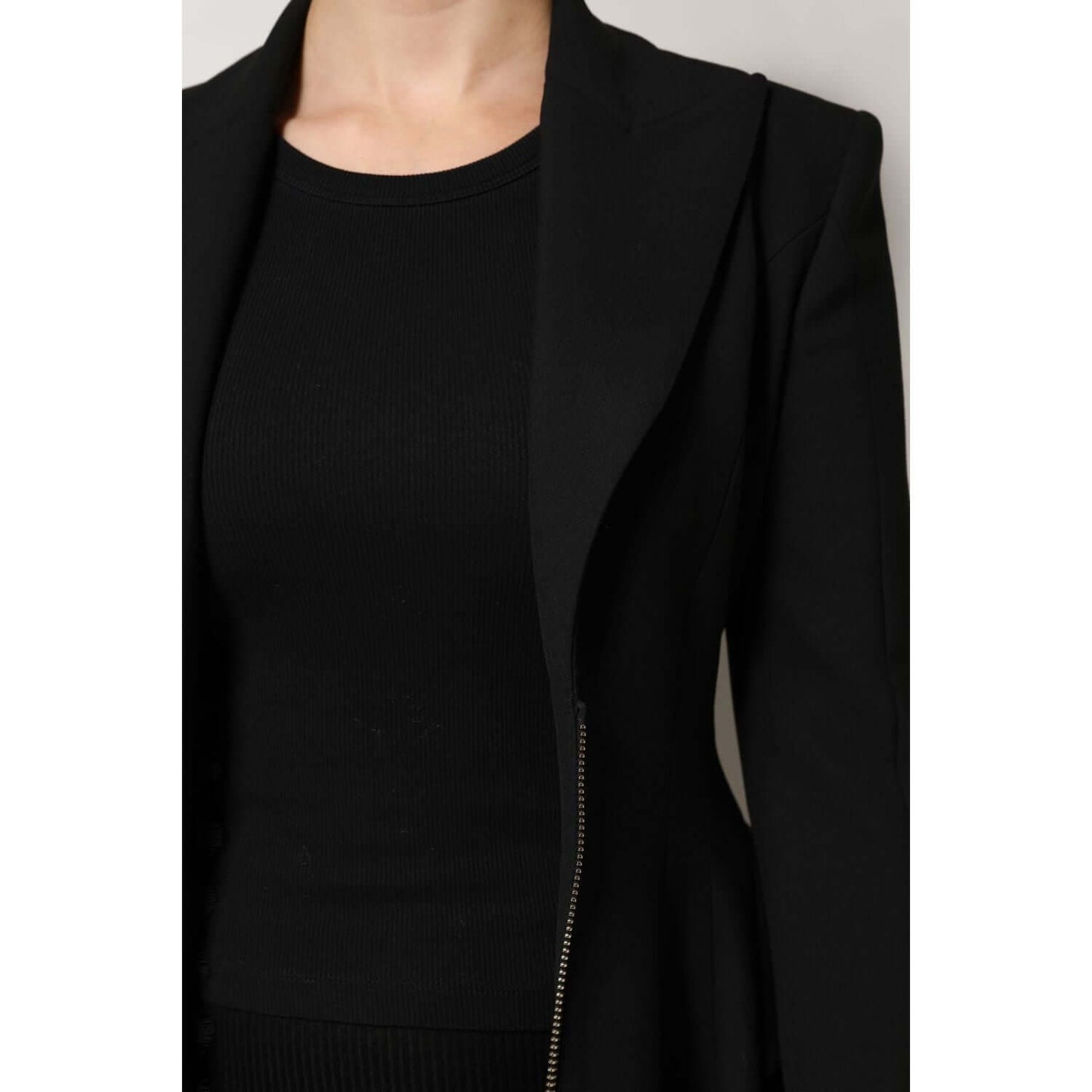 Les Hommes Black Polyester Single Breasted Trench Coat Jacket JKT41302-40