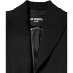 Les Hommes Black Polyester Single Breasted Trench Coat Jacket JKT41302-40