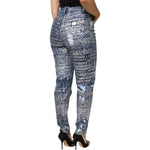 Dolce & Gabbana Blue Washed Print High Waist Denim Jeans PAN76303-36