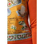 Dolce & Gabbana Orange Cannoli Sicilian Silk Crew Neck Top TSH90421-40
