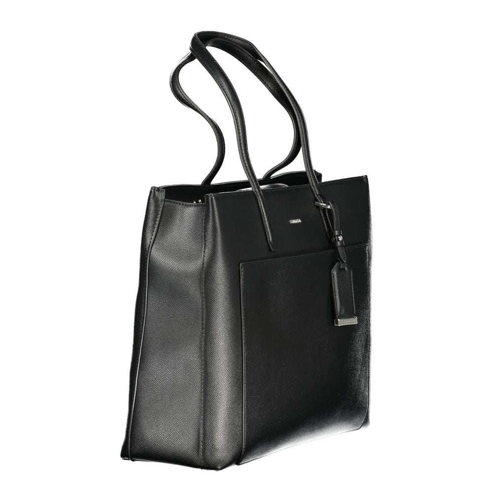 Front view with bag zipped and handles upright.