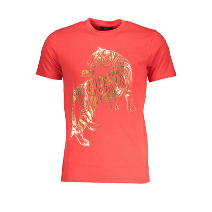 Cavalli Class Red Cotton Men T-Shirt