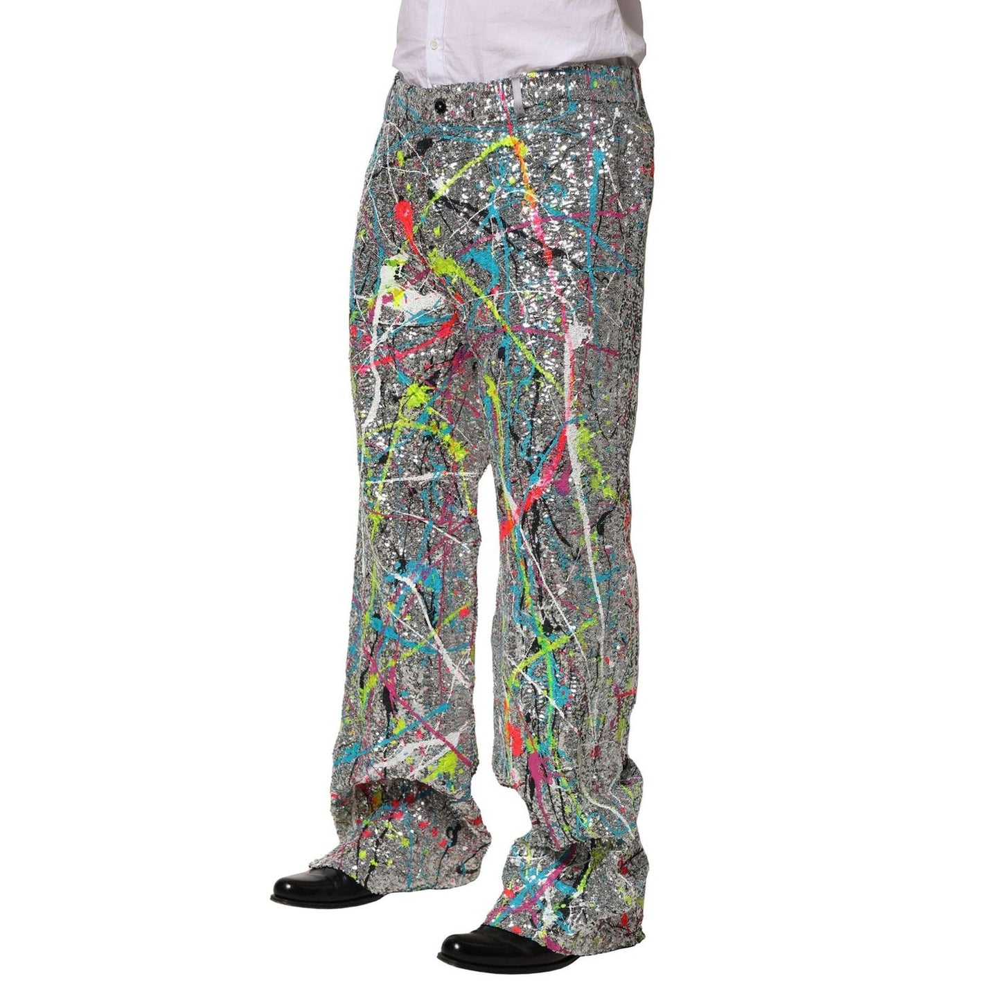 Dolce & Gabbana Multicolor Sequined Embellished Pants PAN76432-46