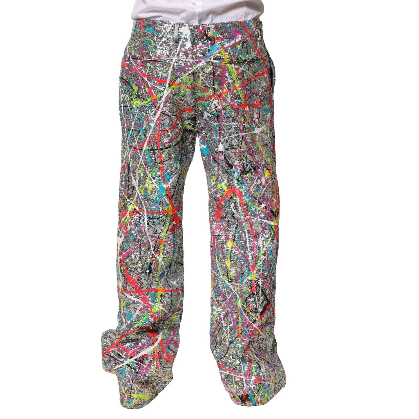 Dolce & Gabbana Multicolor Sequined Embellished Pants PAN76432-46
