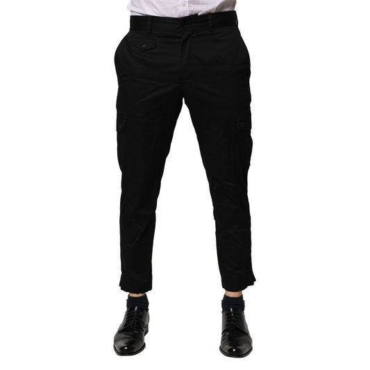 Dolce & Gabbana Black Cotton Dress Slim Formal Pants PAN76461-48