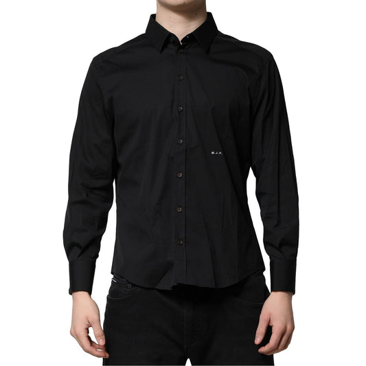 Dolce & Gabbana Black SARTORIA Cotton Formal Men Dress Shirt TSH90657-42