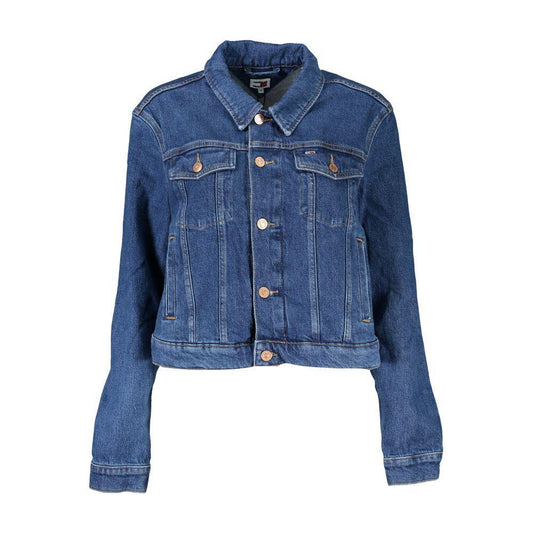 Tommy Hilfiger Blue Cotton Women Jacket TO-26987-XS