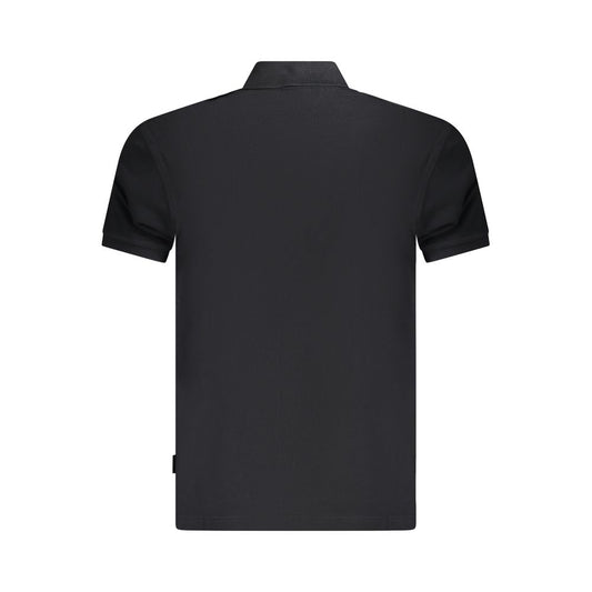 Napapijri Black Cotton Men Polo Shirt NA-35684-XXL