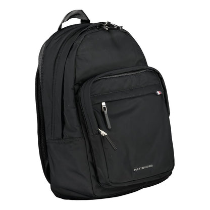 Tommy Hilfiger Black Polyester Men Backpack