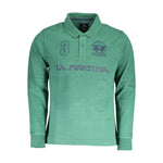 La Martina Green Cotton Men Polo Shirt LA-37206-M