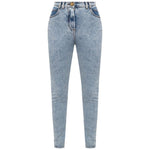 Balmain Blue Cotton Women's High-Waisted Jean BA-15508-IT40|S