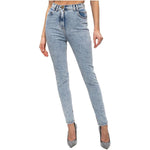 Balmain Blue Cotton Women's High-Waisted Jean BA-15508-IT40|S