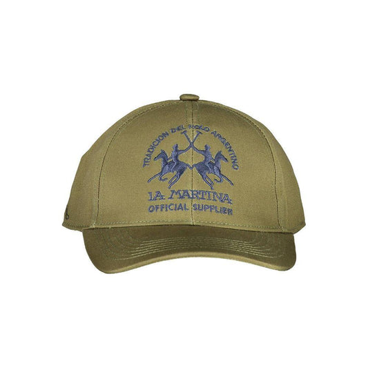 La Martina Green Cotton Men Cap LA-13275