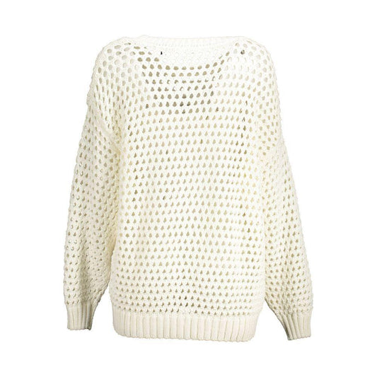 Gant White Cotton Women Sweater GA-14738-XL