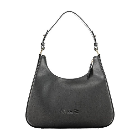 La Martina Black Leather Women Handbag LA-20551