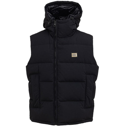 Dolce & Gabbana Black Polyester Sleveless Jacket DO-8354676-IT50 | L