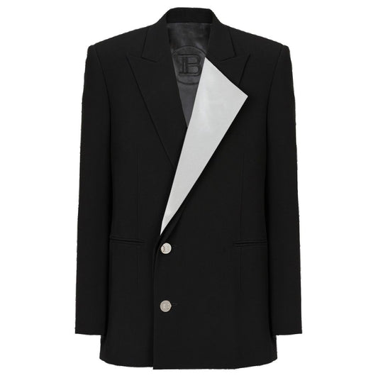 Balmain Black Viscose Blazer BA-15529-IT48 | M