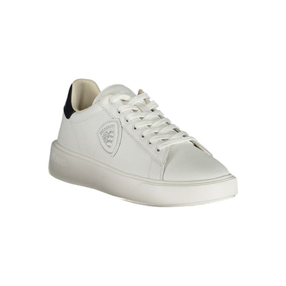 Blauer White Polyurethane Men Sneaker