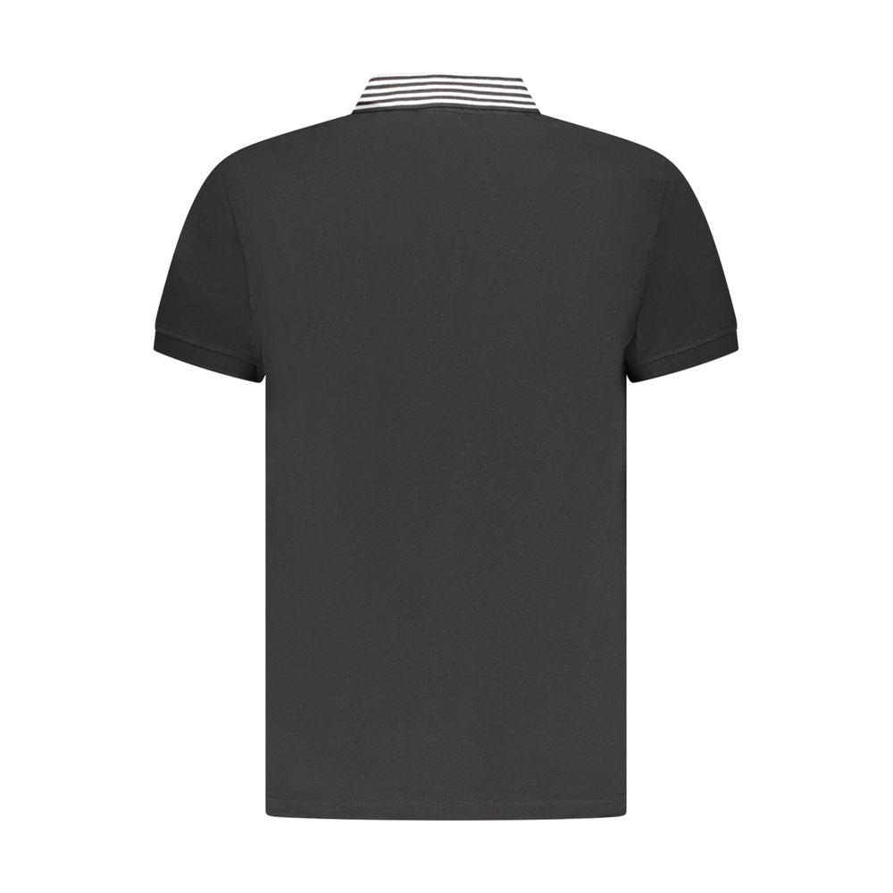 Cavalli Class Black Cotton Men Polo Shirt CA-36703-M