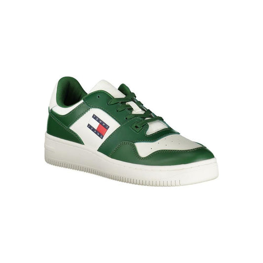 Tommy Hilfiger Green Leather Men Sneaker TO-35337-EU40/US7