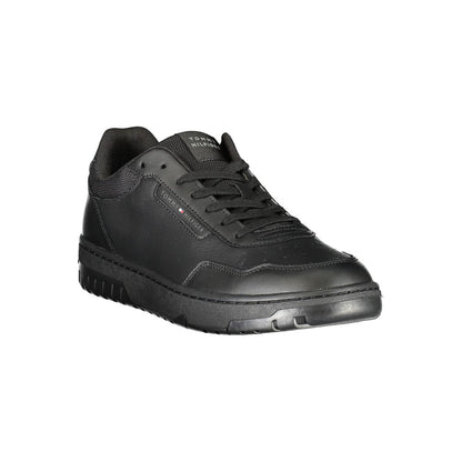 Tommy Hilfiger Black Leather Men Sneaker
