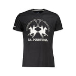La Martina Black Cotton Men T-Shirt LA-37880-M