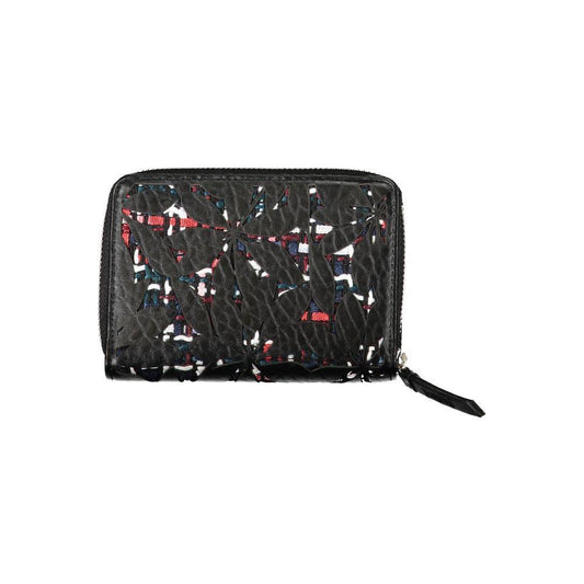 Desigual Elegant Black Zip Wallet with Contrasting Accents DE-24362