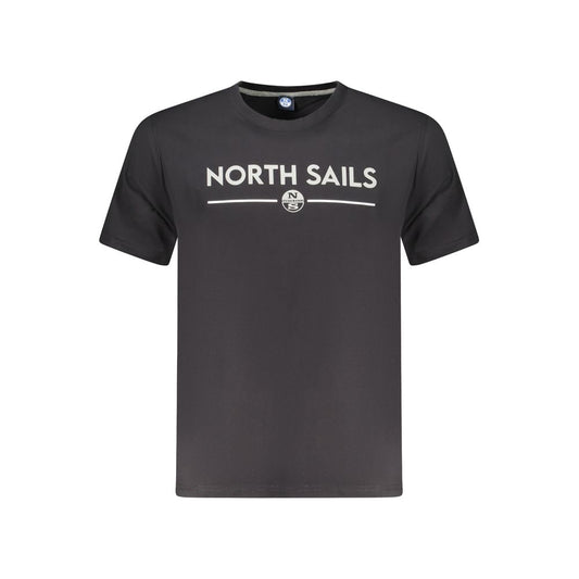 North Sails Black Cotton Men T-Shirt NO-35040-S
