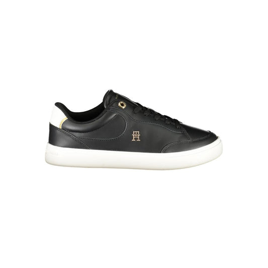 Tommy Hilfiger Black Leather Women Sneaker