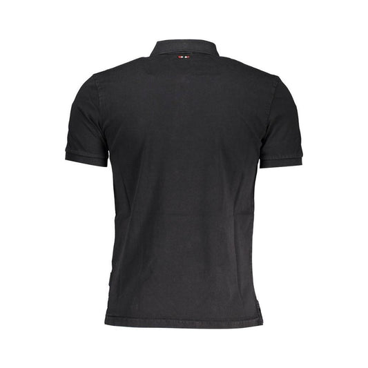 Napapijri Black Cotton Men Polo Shirt NA-37507-S