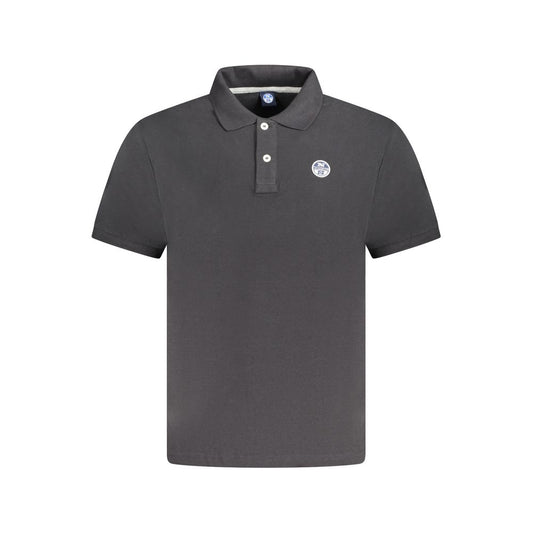 North Sails Black Cotton Men Polo Shirt NO-33985-S