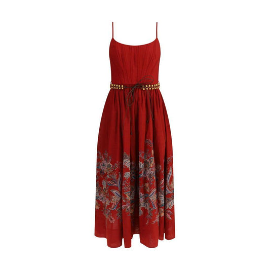 Zimmermann Rhiannon midi Dress ZI-4225DSS251REDMULPAI-1
